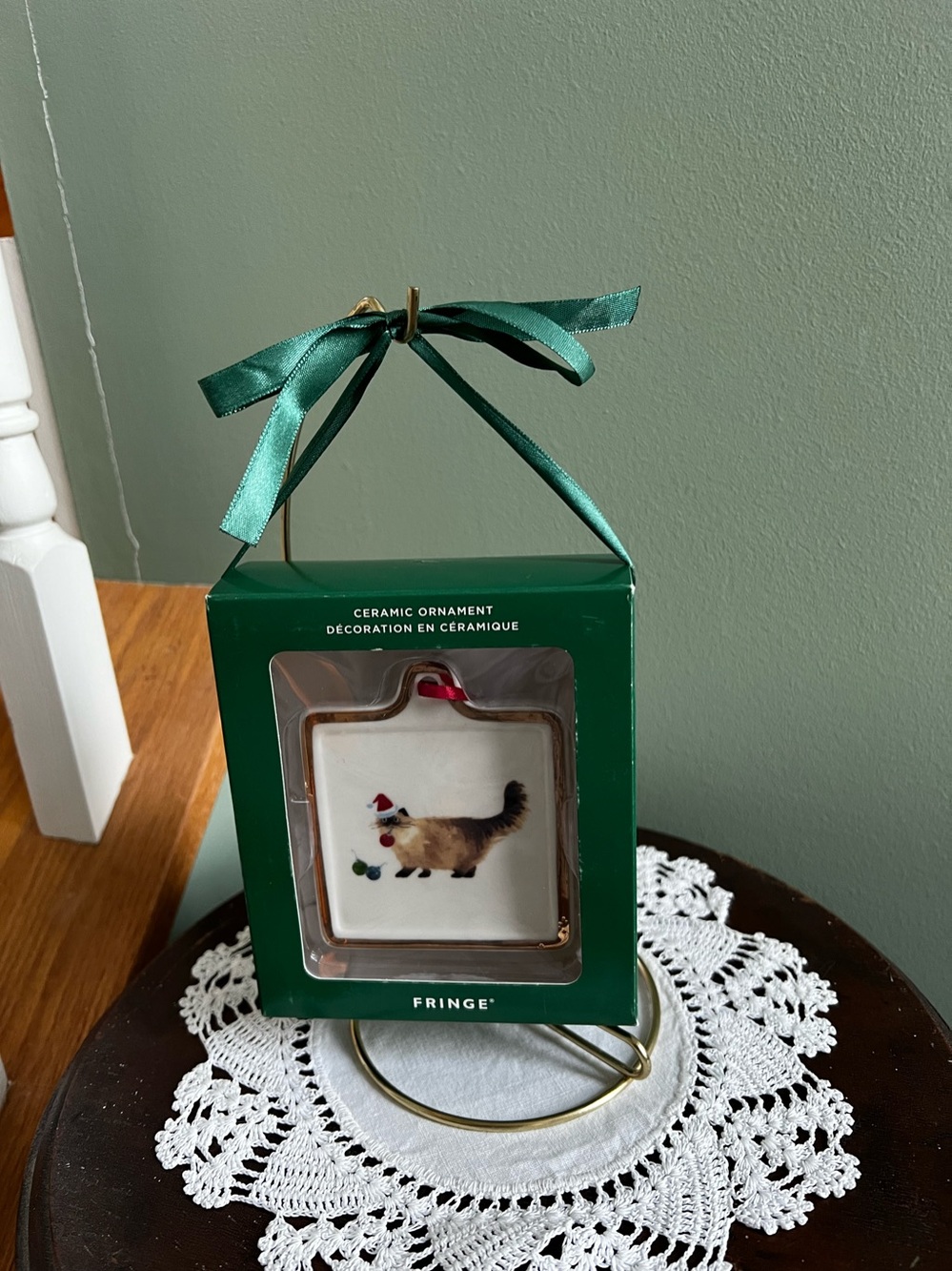 Fringe Studios Ceramic Siamese/Himalayan Cat Ornament, NIB